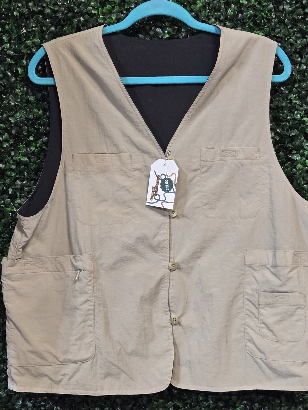 Men's Beige Utility Vest - Lightweight Workwear
